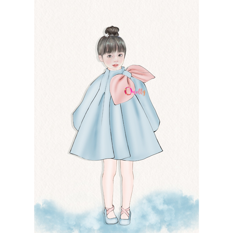 Váy tay nơ đáng yêu cho bé