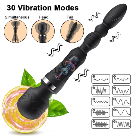 Dildo Rung Đôi Silicone Mềm Nhiều Chế Độ Rung Hậu Môn Âm Đạo – Siêu Phê Double Vibration Cho Couple & Solo Play
