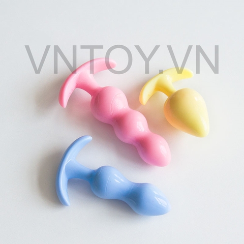 Phích cắm hậu môn Silicon TPE nhiều khúc