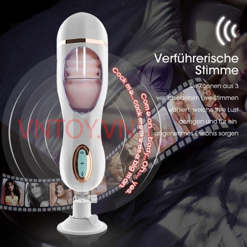 Âm đạo giả gắn tường Wanle rung thụt tự động kêu rên