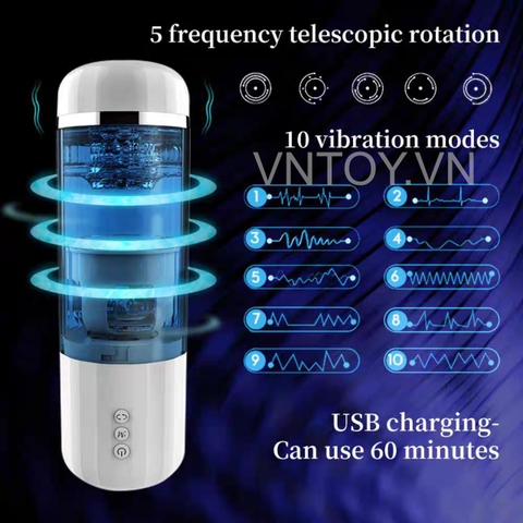 Máy thủ dâm xoay thut tự động trong suốt cao cấp