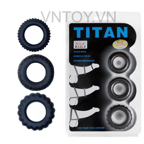 Vòng đeo Baile Titan chống xuất tinh sớm - Hộp 3 cái
