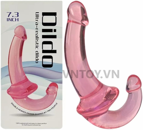 Dildo giả dương vật 2 đầu trong suốt dùng cho Les