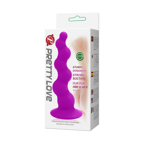 Dildo Hậu Môn Silicon Pretty Love Tím Hút Chân Không Chuỗi Hạt Anal Beads Cao Cấp