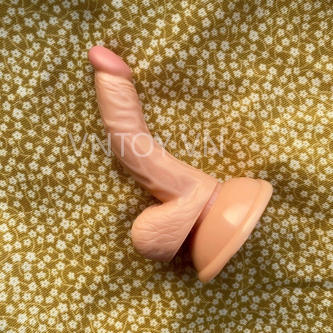 Dương vật giả gắn tường kiểu dáng cong nhỏ gọn trắng hồng