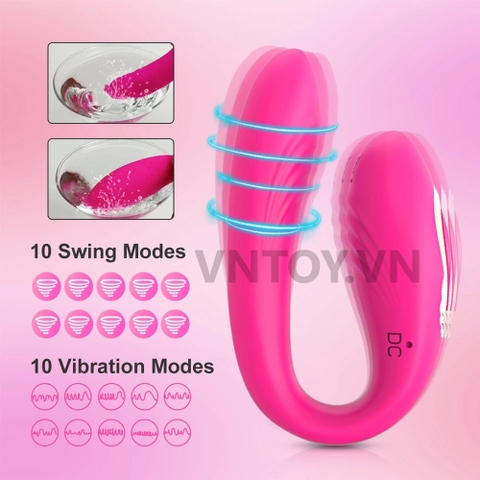 Máy rung âm đạo hình chữ C 2 động cơ rung ngoáy