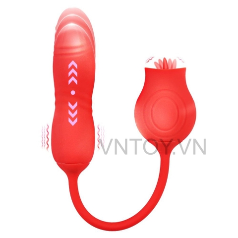 Trứng rung tình yêu thụt tự động kèm lưỡi liếm