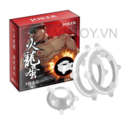 Vòng đeo dương vật gắn bi gai Joker - Hộp 3 cái