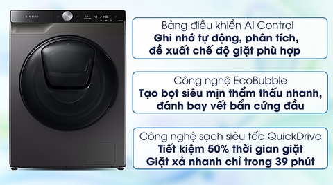 (Samnec) Máy giặt sấy Samsung 9 kg WD95T754DBX/SV