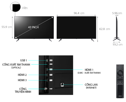 Smart Tivi SAMSUNG 43 inch 43AU7700