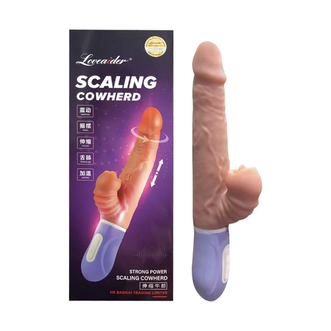 Dương vật giả có nhánh rung thụt ngoáy, sạc điện - Loveaider Scaling Cowherd