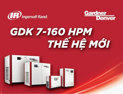 Ingersoll Rand vui mừng giới thiệu dòng máy nén khí trục vít mới Gardner Denver GDK 7kW đến 160kW