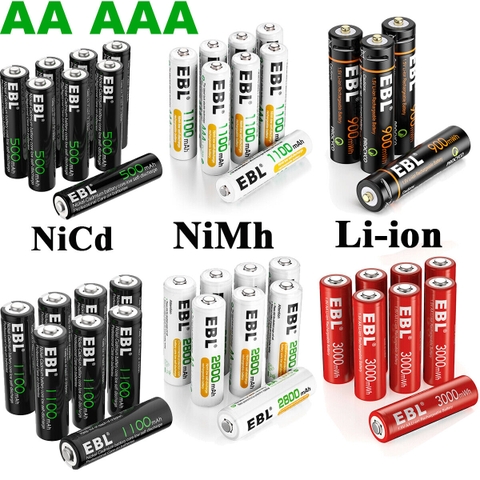 Pin Nickel Cadmium (Nicad), Nickel-metal hydride (NiMH), và Lithium Ion (Li-Ion) khác nhau như thế nào?