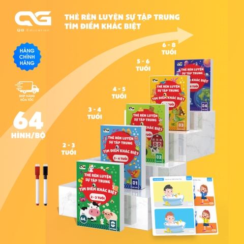 Thẻ rèn luyện sự tập trung - Tìm điểm khác biệt - Phù hợp độ tuổi từ 2 ~ 8 tuổi