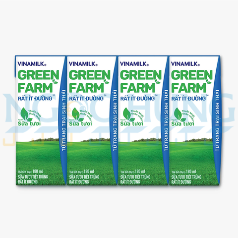 Vinamilk GREEN FARM ít đường 180ml