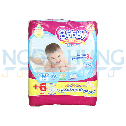 Tã dán siêu thấm Bobby M 76 miếng