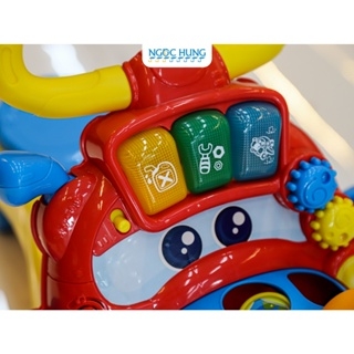 Xe tập đi cho bé kết hợp xe chòi chân thả khối Winfun 0875-01 (có nhạc)