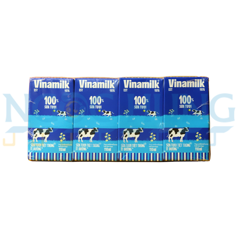 sữa tươi tiệt trùng Vinamilk 100% ít đường 110ml
