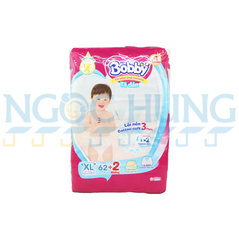 Tã dán siêu thấm Bobby XL 62 miếng