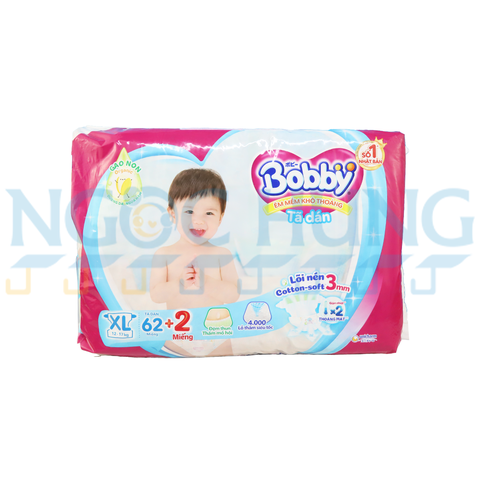 Tã dán siêu thấm Bobby XL 62 miếng