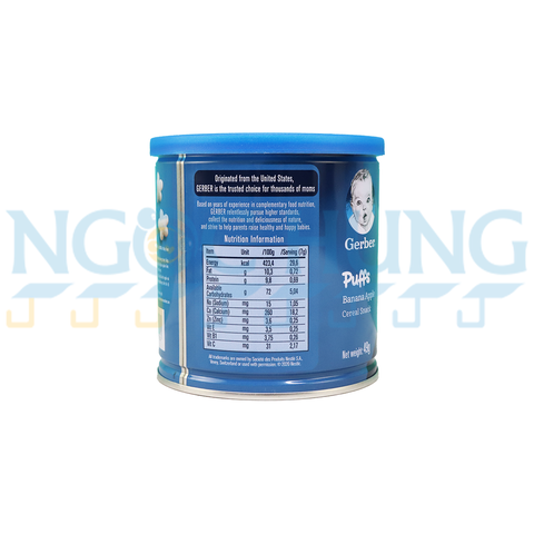 Bánh ăn dặm Gerber vị Chuối Táo 49g