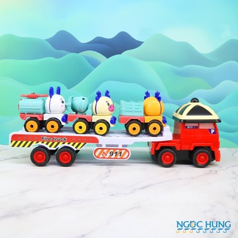 Hộp xe container cảnh sát chở 3 xe cứu hộ 368C-2