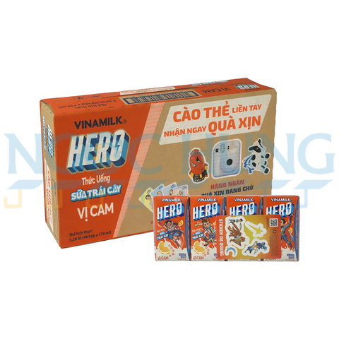 sữa chua uống tiệt trùng Vinamilk Hero hương cam 110ml