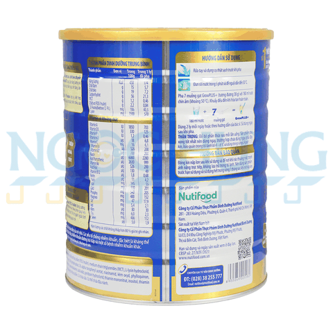 Sữa bột Nutifood GrowPlus+ Xanh 1.5kg  (1 tuổi trở lên)
