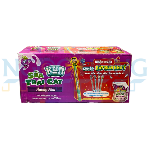 Sữa nước Kun túi trái cây nho 110ml