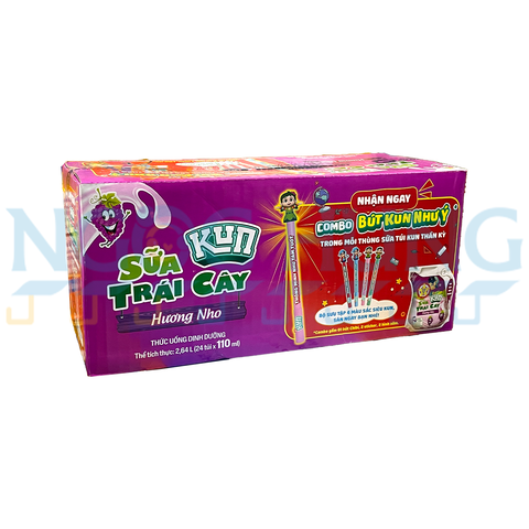 Sữa nước Kun túi trái cây nho 110ml