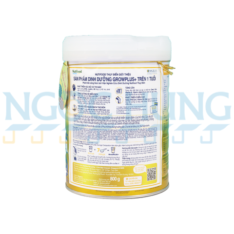 Sữa bột Nutifood Growplus vàng 1+ 800g ( 1 tuổi trở lên)