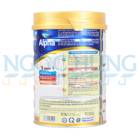 Sữa bột Vinamilk Dielac Alpha Step 3 900g (1-2 tuổi)