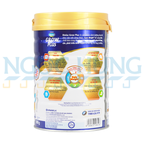 Sữa bột Vinamilk Growplus Xanh 2+ 900g (2-10 tuổi)