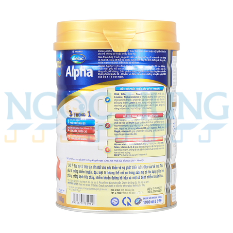 Sữa bột Vinamilk Dielac Alpha Step 1 900g (0-6 tháng)
