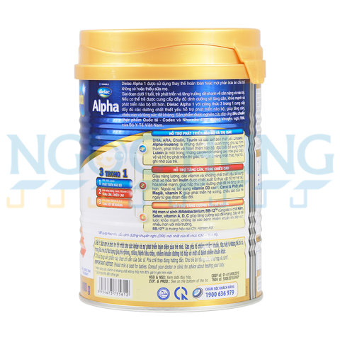 Sữa bột Vinamilk Dielac Alpha Step 1 400g (0-6 tháng)