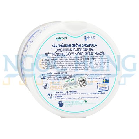 Sữa bột Nutifood GrowPlus Trắng 2+ 850g (2 tuổi trở lên)