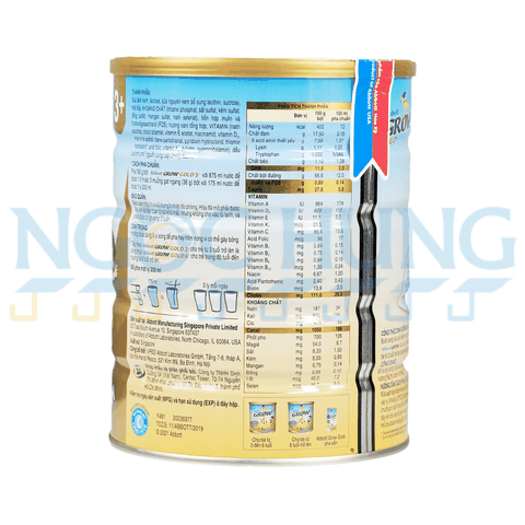 Sữa bột Abbott Grow 3+ 900g (3-6 tuổi)
