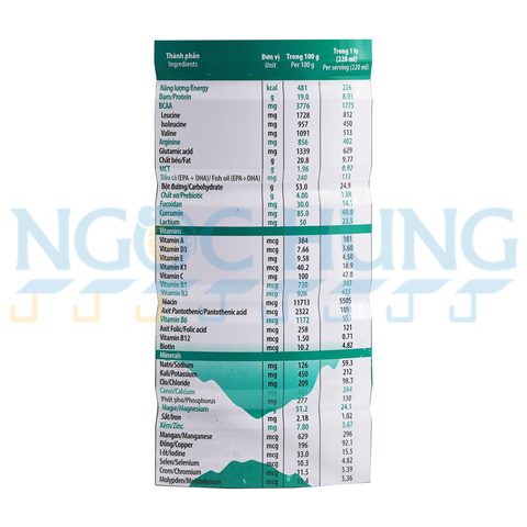 Sữa bột Nutricare Fine 900g (dành cho người ung thư)