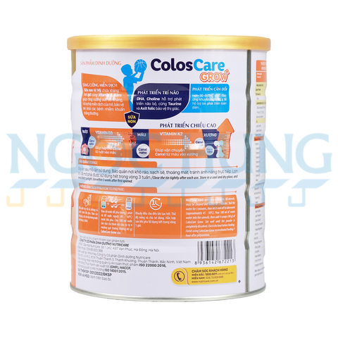 Sữa bột Nutricare ColosCare Grow 800g (1-10 tuổi)