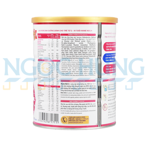 Sữa bột Nutricare Hanie Kid 2+ 900g (2-10 tuổi)