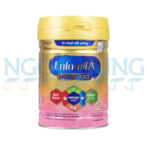 Sữa bột Enfamil A+ Neuropro 2 (vị nhạt dễ uống) 830g (6-12 tháng)