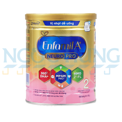 Sữa bột Enfamil A+ Neuropro 2 (vị nhạt dễ uống) 400g (6-12 tháng)