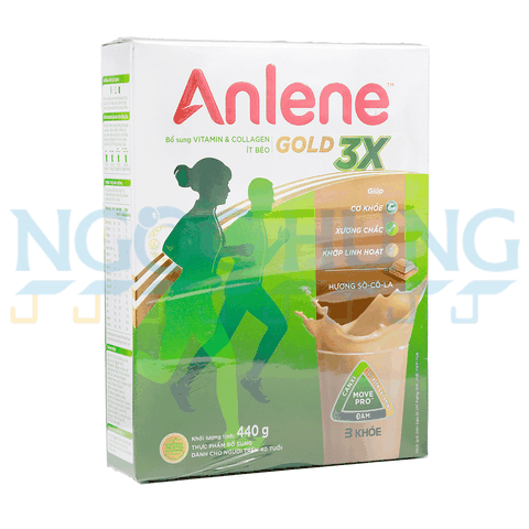 Sữa bột Anlene Gold hương socola 3X hộp giấy 440g (40 tuổi trở lên)