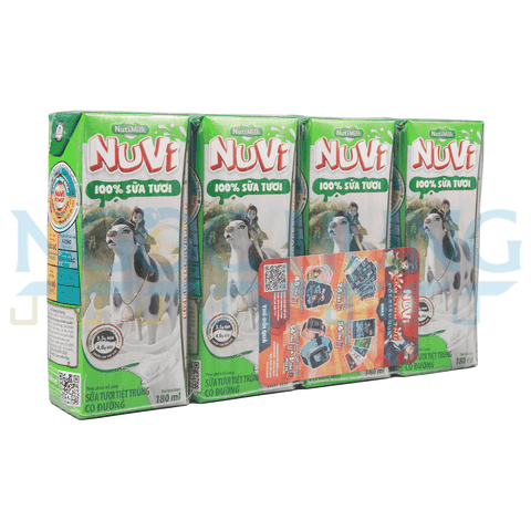 Sữa nước Nuvi 100% sữa tươi có đường 180ml