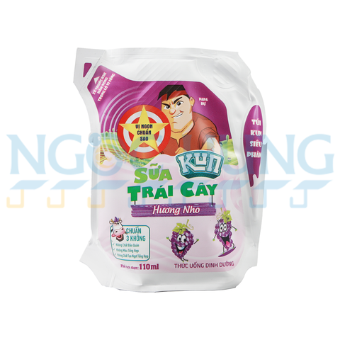 Sữa nước Kun túi trái cây nho 110ml