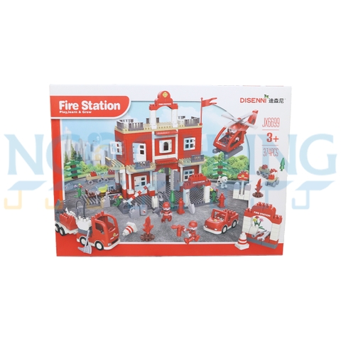 Hộp đồ chơi lắp ráp biệt đội cứu hoả JX6699