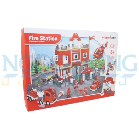 Hộp đồ chơi lắp ráp biệt đội cứu hoả JX6699