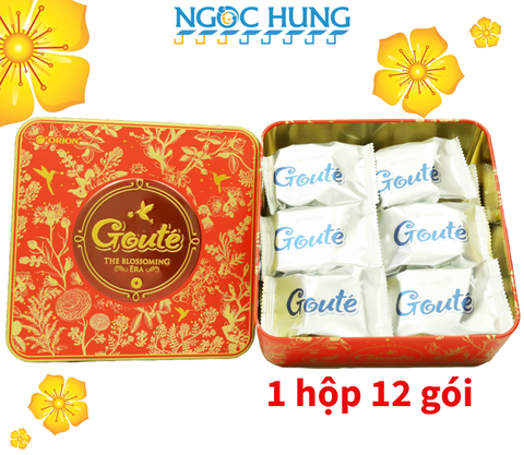 Bánh Goute mè giòn tan hộp thiếc The blossoming Era 237,6g (12 gói x 19,8g)