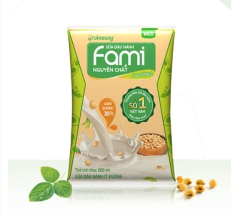 Sữa nước Vinasoy Fami bịch ít đường 200ml