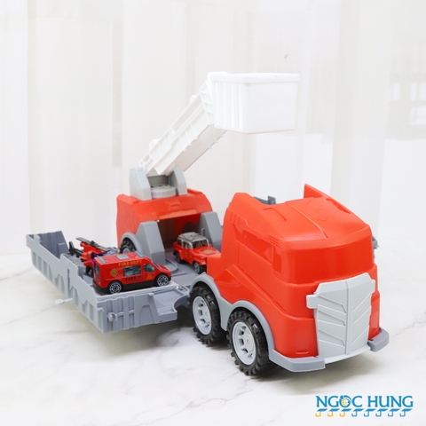 Hộp xe cứu hoả mô hình kèm xe nhỏ Y2106